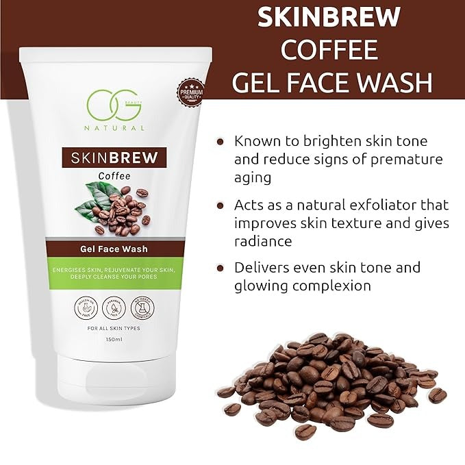 OG BEAUTY Natural Skinbrew Coffee Gel Face Wash - 150 ml