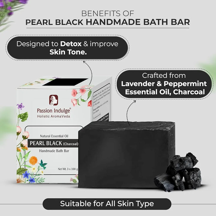 Passion Indulge Handmade Soap Natural Charcoal Bath Bar - 