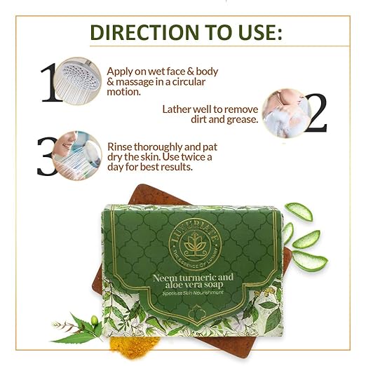 Luxuriate Neem Soap Turmeric Soap Aloe Vera Soap - 125 gms