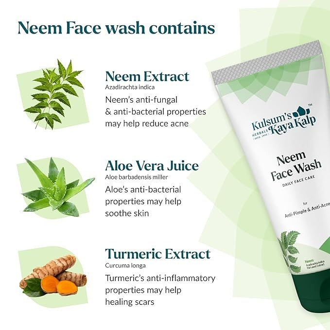 Kulsum's Kaya Kalp Herbals Neem Face Wash - 100 ml