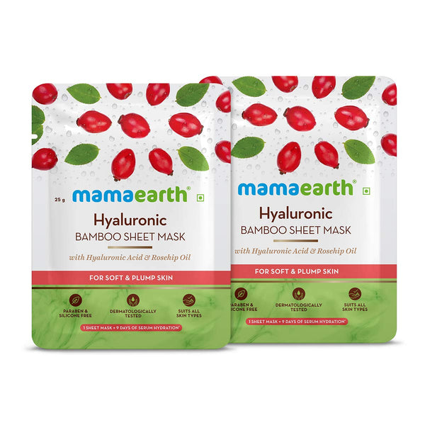 Mamaearth The Derma Co Hyaluronic Sheet Mask- Pack Of 2