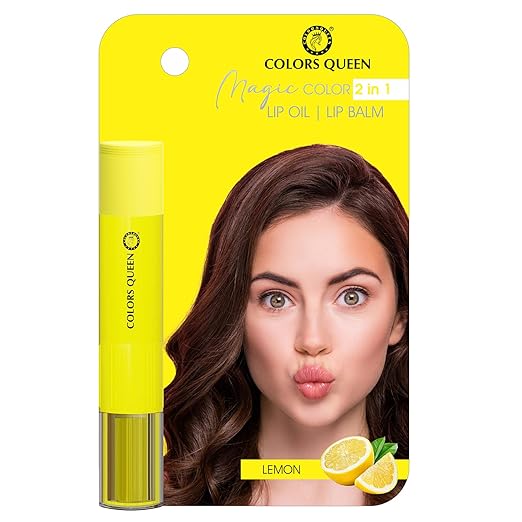 Colors Queen Magic Color 2 in1 Lip Balm & Lip Oil Lemon - 4.5 gms