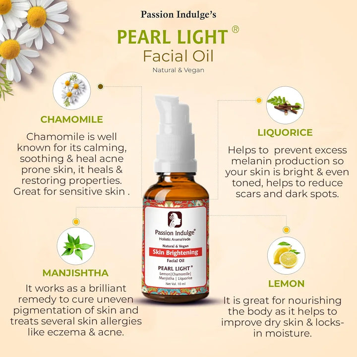 Passion Indulge - Pearl Light Skin Brightening Facial Oil for Clear Complextion -10ml