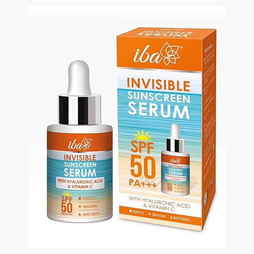 Iba Invisible Sunscreen Serum SPF 50 PA+++ with Hyaluronic Acid & Vitamin C - 30 ml