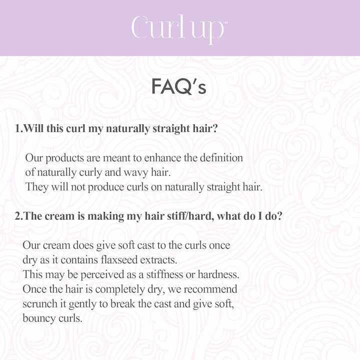 Curl Up Curl Defining Cream - All In One Leave In Conditioner Moisturizes, Enhances Natural Curl Definition & Provides Medium Hold to Dry Frizzy, Wavy & Curly Hair 150g