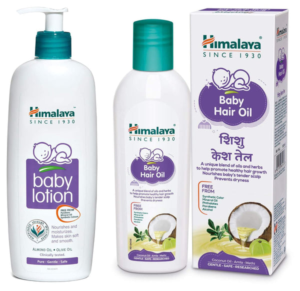 Himalaya Refreshing Baby Lotion & Baby Hair Oil Combo