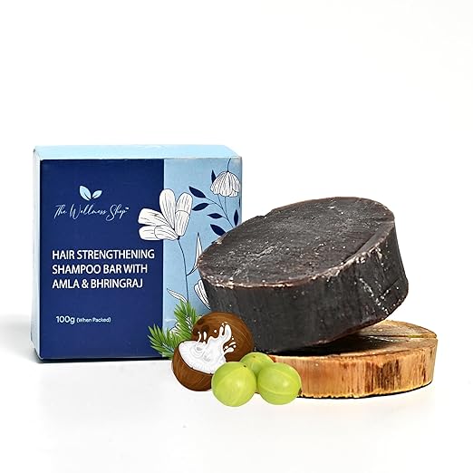 The Wellness Shop Hair Strengthening Shampoo Bar with Amla & Bhringraj - 100 gms
