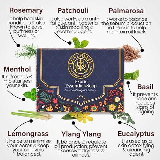 Luxuriate Exotic Essential Soap Multi Herbs Soap - 125 gms
