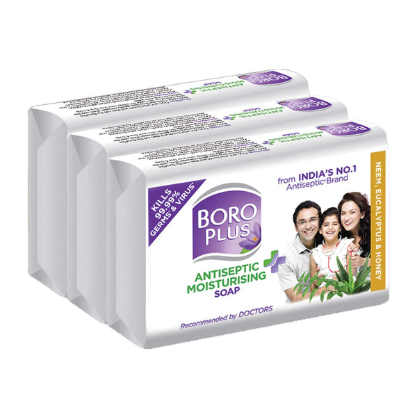 Boroplus Antiseptic + Moisturising Soap - 125 gms (Pack of 3)