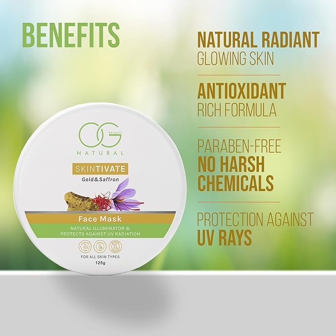 OG BEAUTY Natural Skintivate Gold & Saffron Face Mask - 125 gms