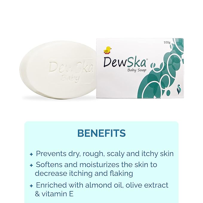 Skinska Naturals DewSka Baby Bath Soap - 100 Gms | Pack of 3