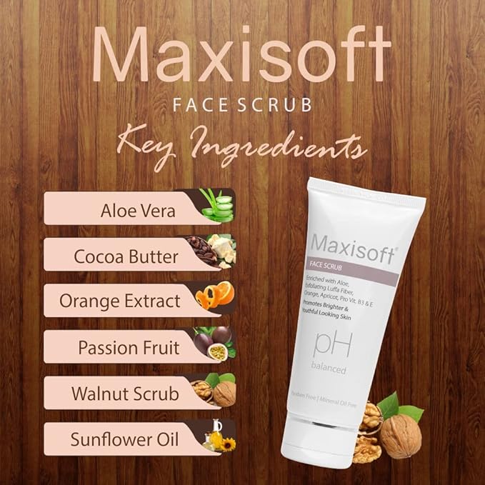 Maxisoft Face Scrub | Deep Cleansing & Exfoliation - 100 Gms