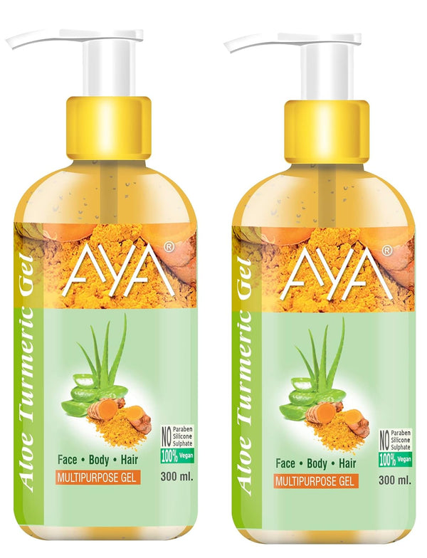 Aya Multipurpose Aloe Turmeric Gel - 300 ml(Pack of 2)