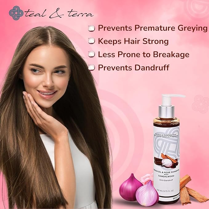 Teal & Terra Onion Oil & Rose Shampoo - 200 Ml