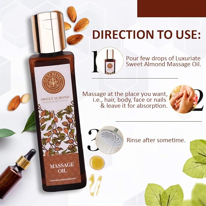 Luxuriate Sweet Almond Oil Massage Oil - 100 ml