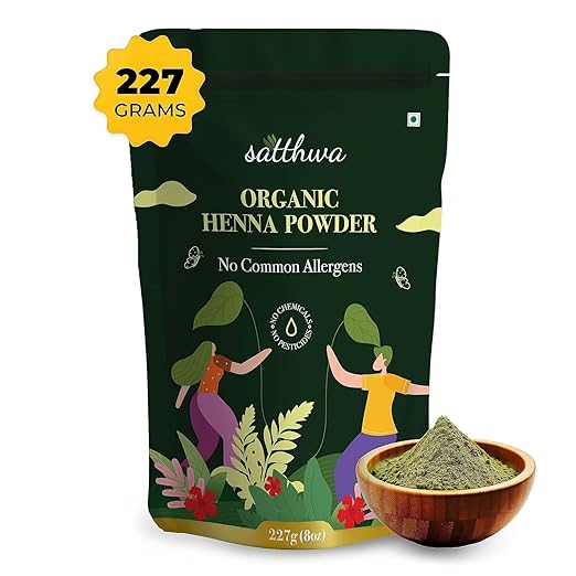 Satthwa Organic Henna Powder (Mehndi Powder) -  227 gms