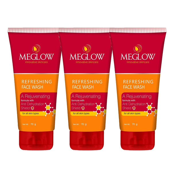 Meglow Refreshing Face Wash - 70 gms (Pack of 3)