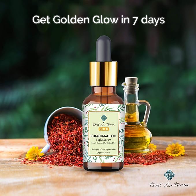 Teal & Terra Ayurvedic Kumkumadi Face Oil Night Serum - 30 Ml