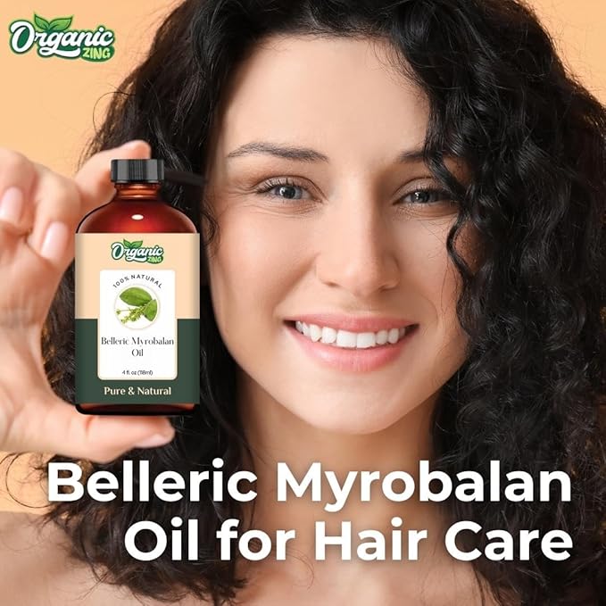 Organic Zing Belleric Myrobalan (Terminalia Bellirica) Oil | Essential Oil for Skincare & Hair Care - 118 Ml