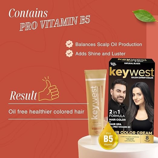 Keywest Crème Hair Colour Natural Black - (Ammonia Free) - 130 ml