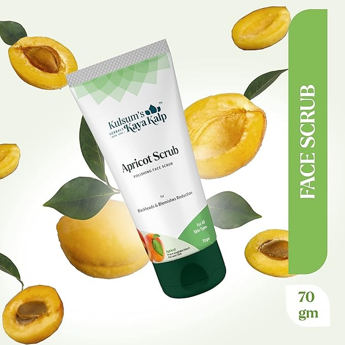Kulsum's Kaya Kalp Herbals Apricot Scrub For Blackheads & Blemishes Reduction - 70 gms