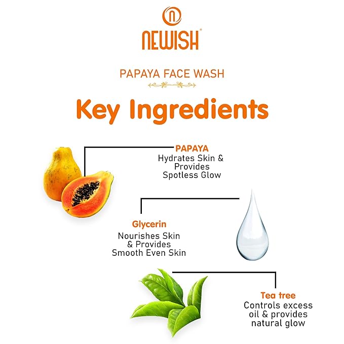 Newish Papaya Face Wash for Glowing Skin - 100 ml