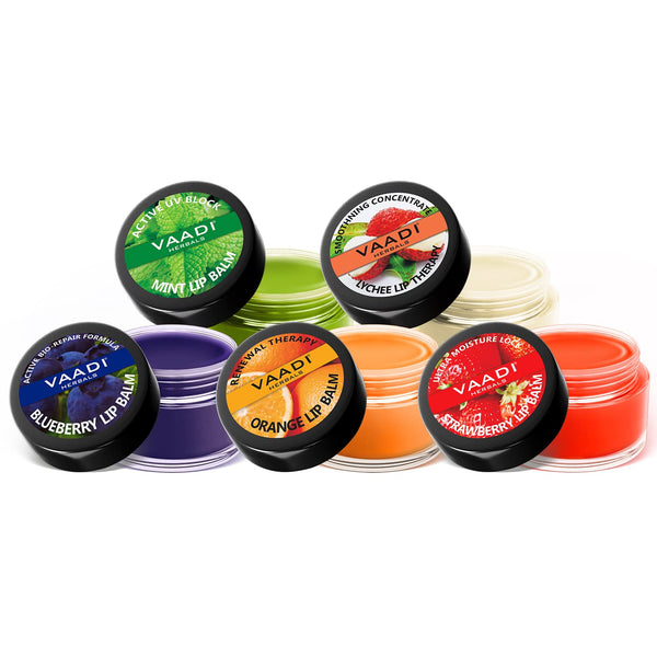 Vaadiherbals Assorted Pack of 5 Lip Balms - 50 gms