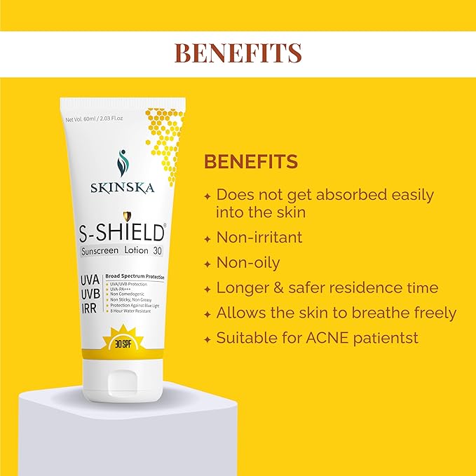 Skinska Naturals S-shield Sunscreen Lotion With Spf 30 Pa+++ | 60 Gms