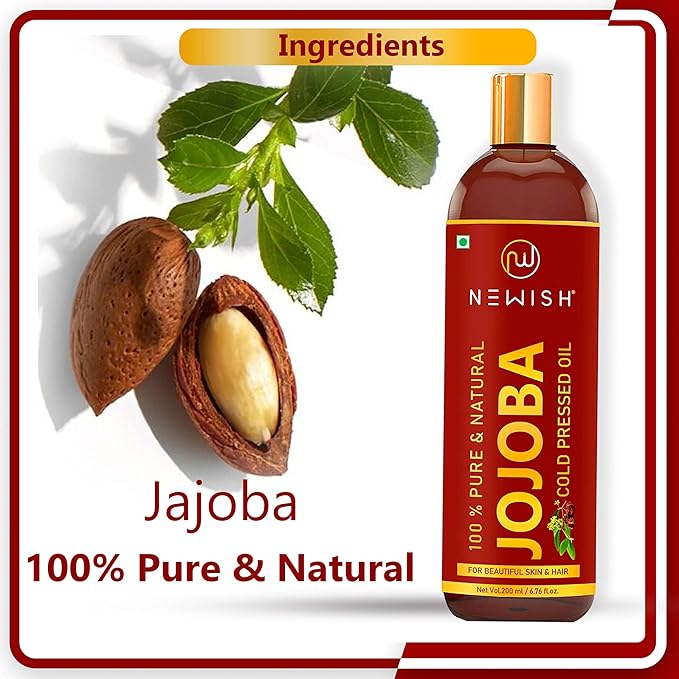 Newish Cold Pressed Jojoba Oil for Skin & Hair Growth - 200 ml