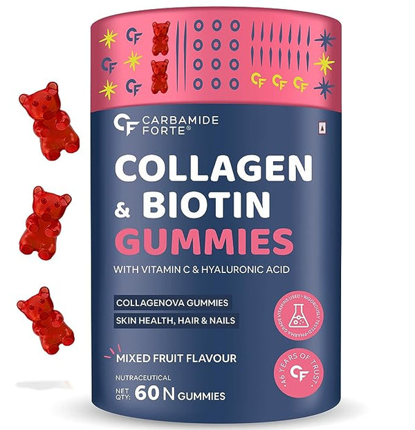 Carbamide Forte Collagen & Biotin Gummies Fruit Flavour - 60 Gummies