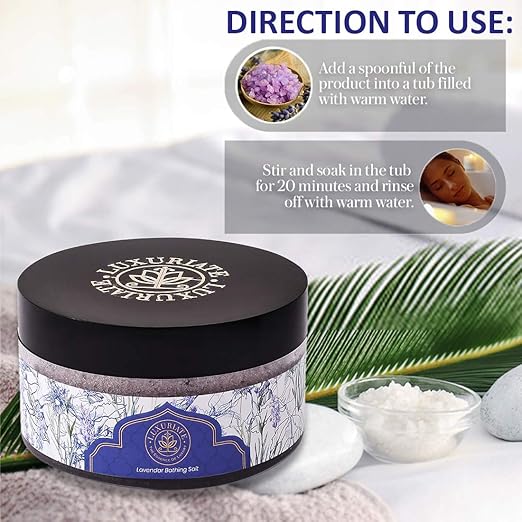 Luxuriate Lavender Bathing Salt Enriched With Essential Oil - 150 ml