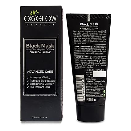 Oxyglow Herbal Face Mask with Activated Charcoal Face Cream - 50 ml