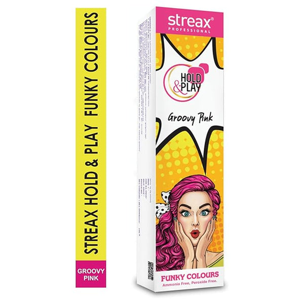 Streax Professional Hold & Play Funky Colours Groovy Pink - 100 gms