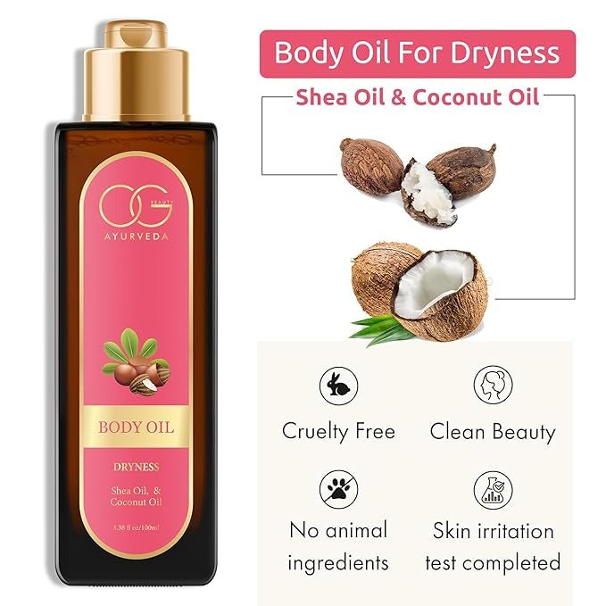 OG BEAUTY Ayurveda Moisture Boost Shea & Coconut Body Oil - 100 ml