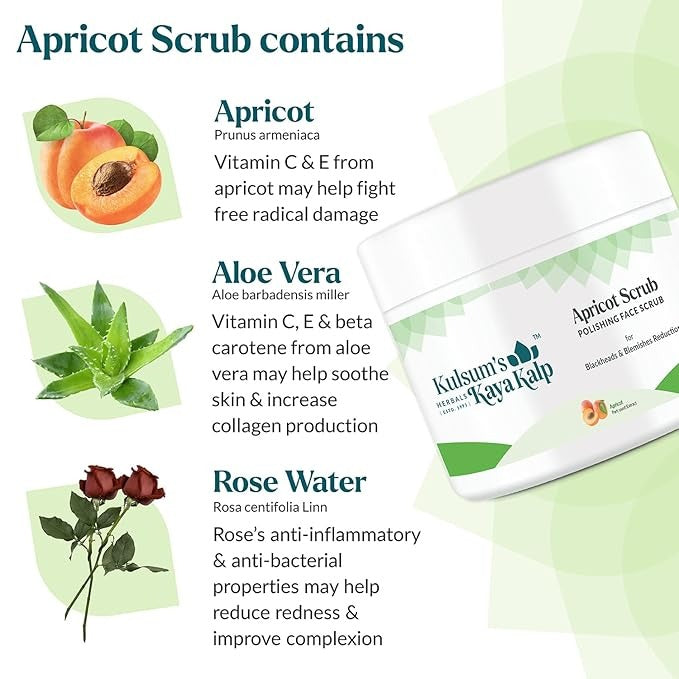 Kulsum's Kaya Kalp Herbals Apricot Scrub - 200 gms