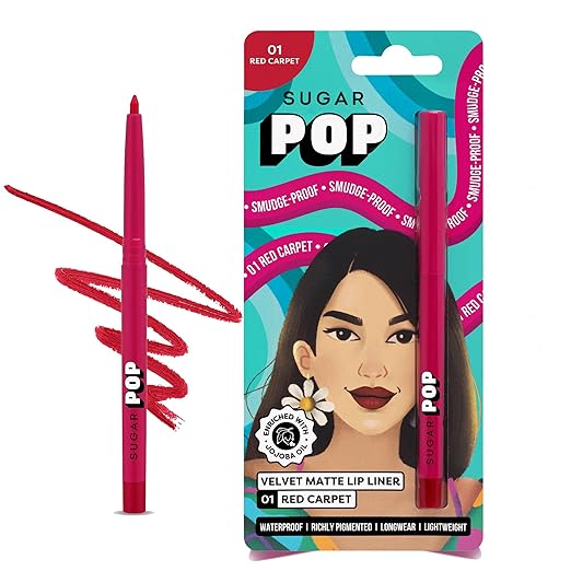 Sugar Pop Velvet Matte Lip Liner Red Carpet (Cherry Red) - 0.27 gms