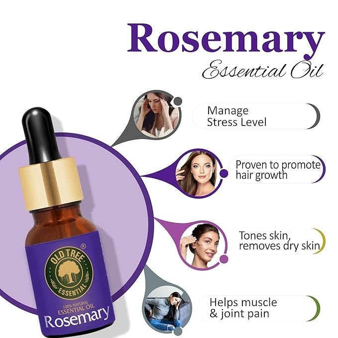 Old Tree Rosemary Essential Oil for Hair Growth for Women & Men - 15 ml