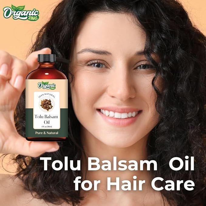 Organic Zing Tolu Balsam (Myroxylon Balsamum) Oil | Essential Oil for Aroma, Diffusers, Skincare & Haircare - 118 Ml