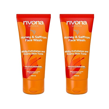 Rivona Naturals Honey & Saffron Face Wash - 100 ml (Pack of 2)