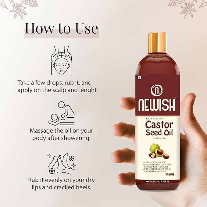 Newish Cold Pressed Castor Oil - 200 ml