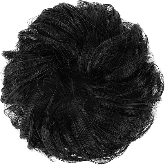 Hair Originals Human Hair Messy Bun Scrunchie (Natural Black) - 1 pcs