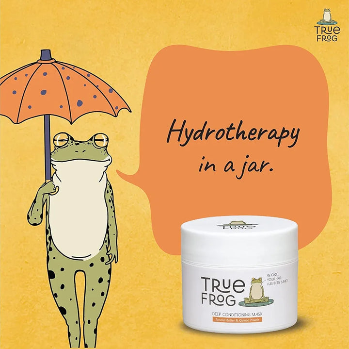 TRue FRoG Deep Conditioning And Hydrating Hair Mask For Curly, Wavy, Dry And Frizzy Hair With Flax Seed Extract, Argan Oil And Tucuma Butter, Sulphate And Paraben Free-200 Gm,1 Count