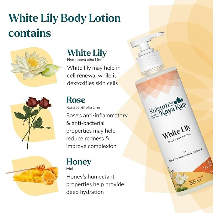 Kulsum's Kaya Kalp Herbals White Lily Skin Rehydrant Lotion - 500 ml