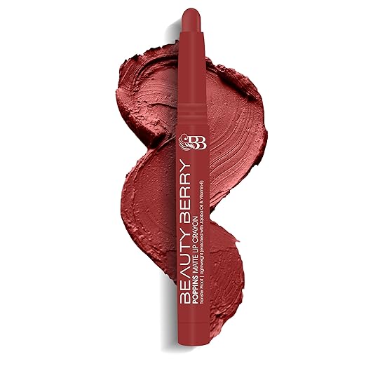 Beauty Berry Poppins Matte Lip Crayon Lipstick 05 Red Aurora - 3 gms