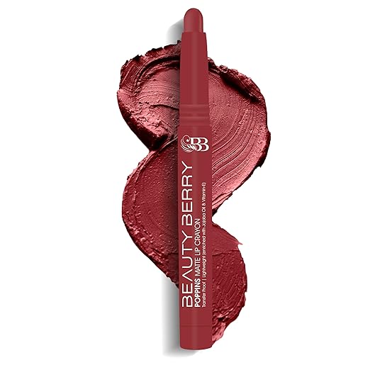 Beauty Berry Poppins Matte Lip Crayon Lipstick 10 Rouge - 3 gms