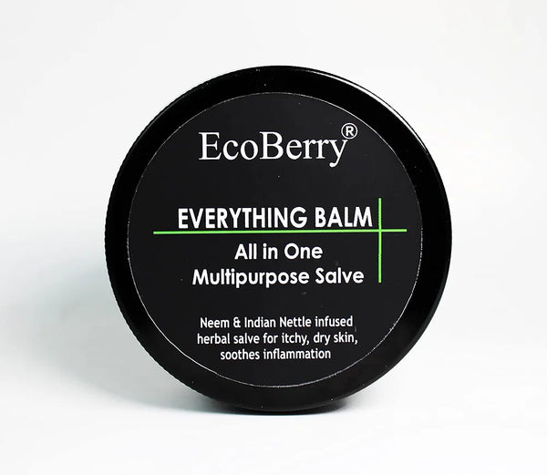 EcoBerry Everything Balm, All In One Multipurpose Balm, Moisturizing, Hair Conditioning, Anti-dandruff, Makeup Remover, Effective on Skin Rashes Insect Bites, Natural, Chemical Free, Paraben Free, Veg