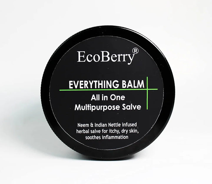 EcoBerry Everything Balm, All In One Multipurpose Balm, Moisturizing, Hair Conditioning, Anti-dandruff, Makeup Remover, Effective on Skin Rashes Insect Bites, Natural, Chemical Free, Paraben Free, Veg