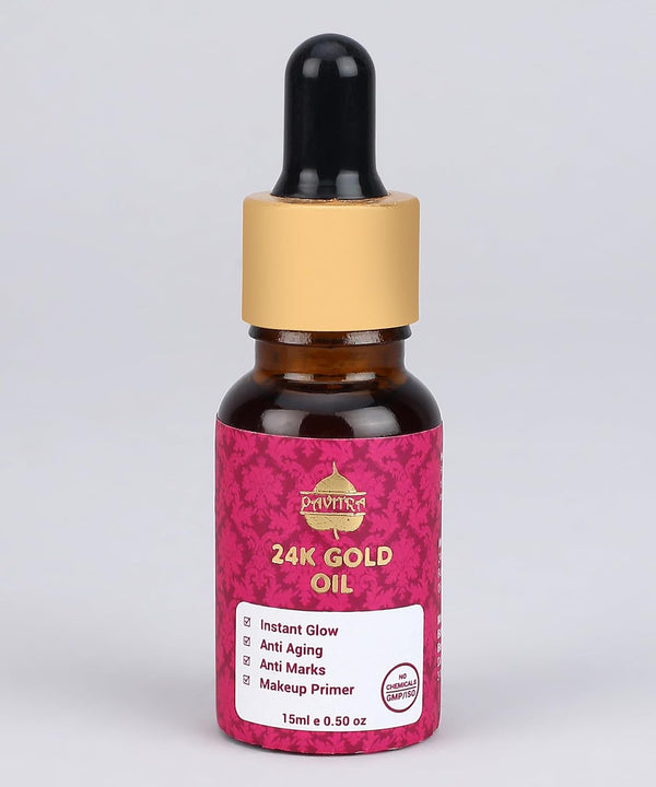 Pavitra+ 24K Gold Oil and Rosehip Seed Oil Face Serum - 15 ml