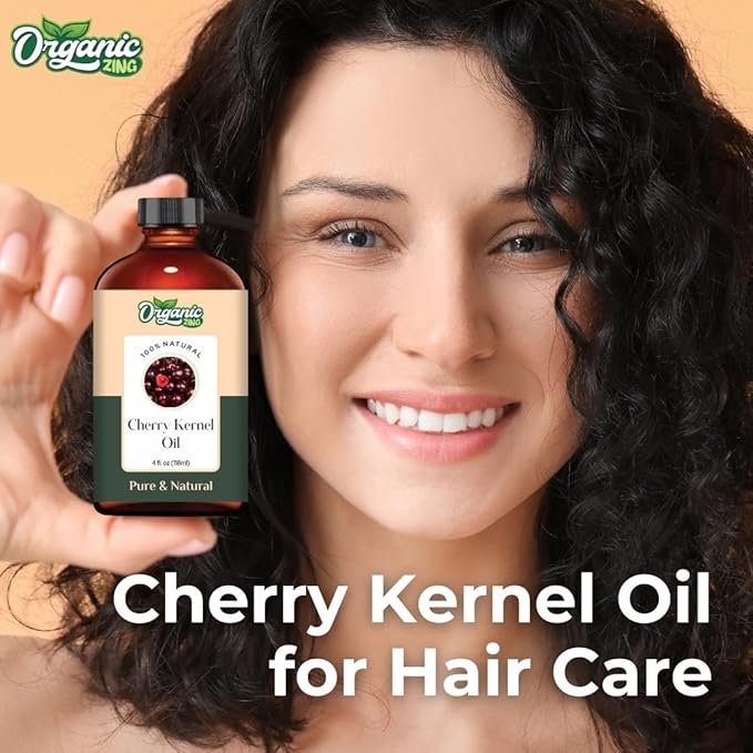 Organic Zing Cherry Kernel (Prunus Avium) Oil | Carrier Oil for Skincare, Hair Care, Aroma & Diffusers - 118 Ml