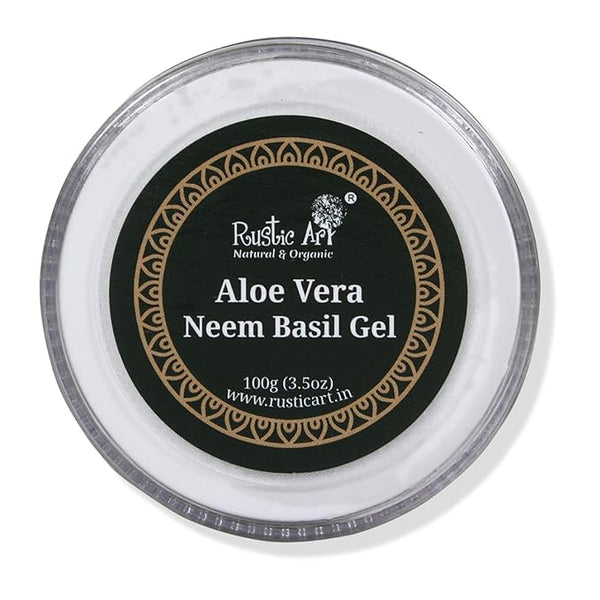 Rustic Art Organic Aloe Vera Neem Basil Gel - 100 gms